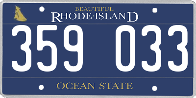 RI license plate 359033