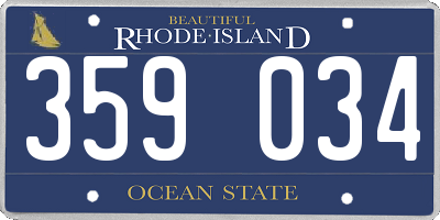 RI license plate 359034