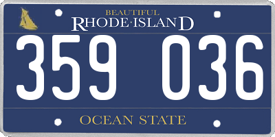 RI license plate 359036