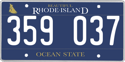 RI license plate 359037