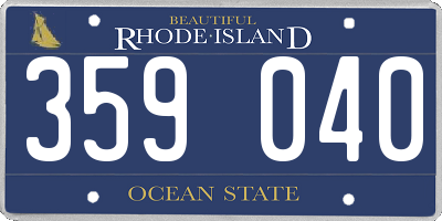 RI license plate 359040
