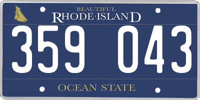 RI license plate 359043
