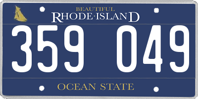 RI license plate 359049