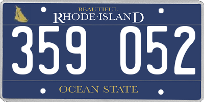 RI license plate 359052