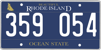 RI license plate 359054