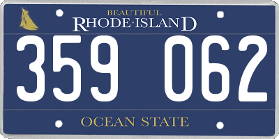 RI license plate 359062