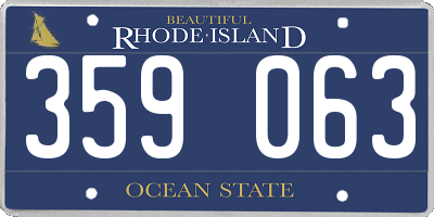 RI license plate 359063