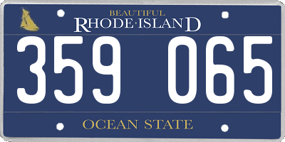 RI license plate 359065