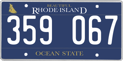 RI license plate 359067