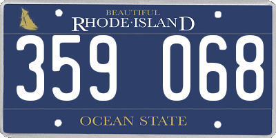 RI license plate 359068