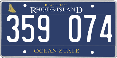 RI license plate 359074