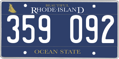 RI license plate 359092