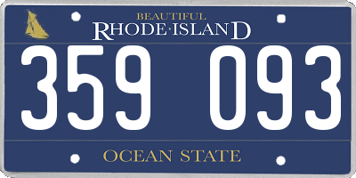 RI license plate 359093