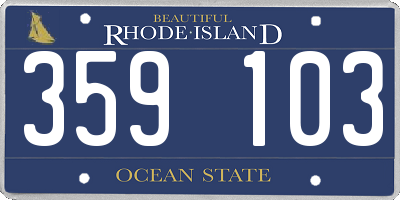 RI license plate 359103