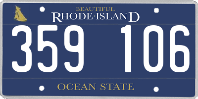 RI license plate 359106