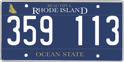 RI license plate 359113