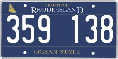 RI license plate 359138