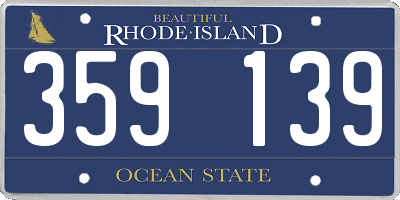RI license plate 359139