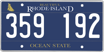 RI license plate 359192