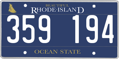 RI license plate 359194