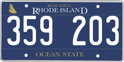 RI license plate 359203