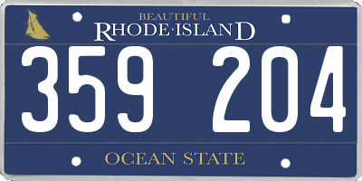RI license plate 359204