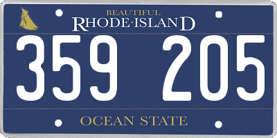 RI license plate 359205