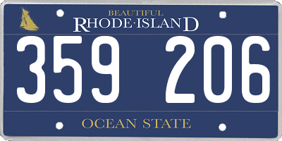 RI license plate 359206