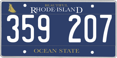 RI license plate 359207