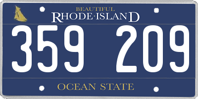 RI license plate 359209