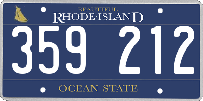 RI license plate 359212