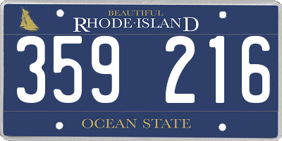 RI license plate 359216