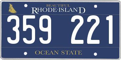 RI license plate 359221
