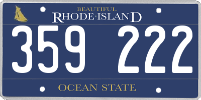 RI license plate 359222