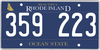 RI license plate 359223