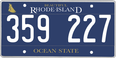 RI license plate 359227