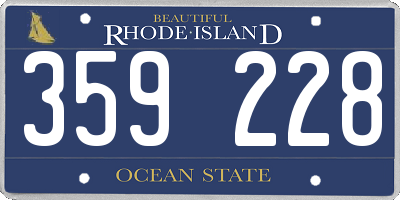 RI license plate 359228