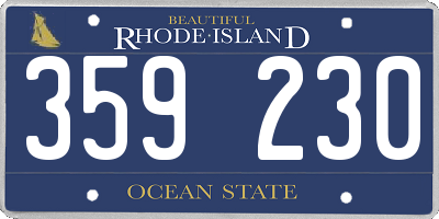 RI license plate 359230