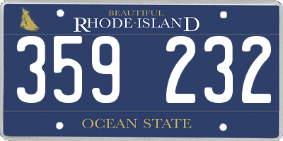 RI license plate 359232