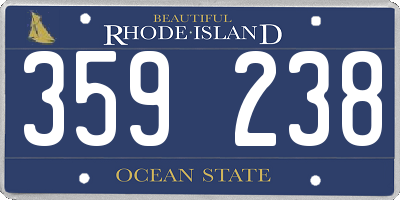RI license plate 359238