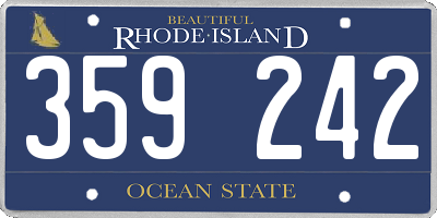 RI license plate 359242