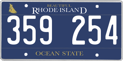 RI license plate 359254