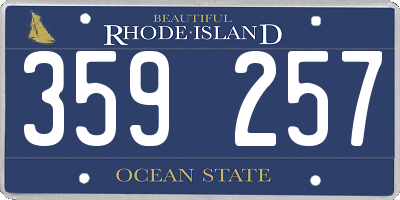 RI license plate 359257