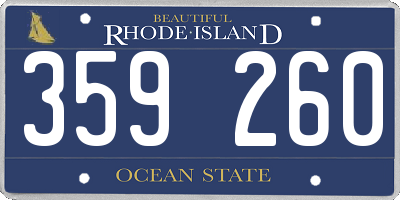 RI license plate 359260