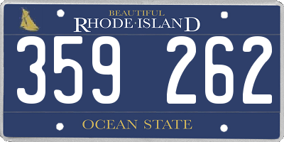 RI license plate 359262