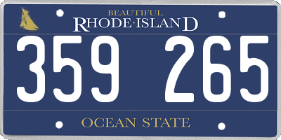 RI license plate 359265
