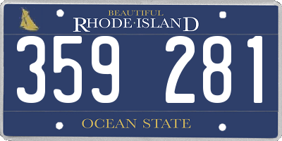 RI license plate 359281