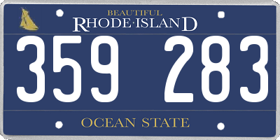 RI license plate 359283