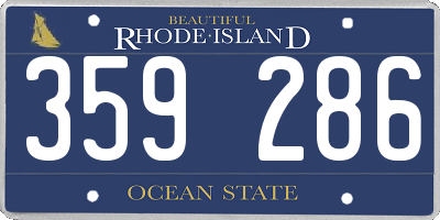 RI license plate 359286