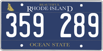 RI license plate 359289